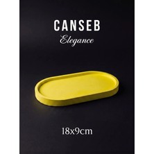 Canseb Elegance 18X9CM - Limon Sarısı - Dekoratif Tepsi - El Boyaması Işçilik - Premıum