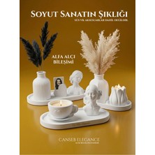 Canseb Elegance Soyut Sanatın Şıklığı - 10 Parça Dekoratif Obje Biblo Vazo Seti (Beyaz)
