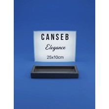 Canseb Elegance 25X10 cm Siyah Dekoratif Tepsi Sunumluk Tabak