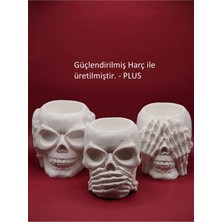 Canseb Elegance 10CM Üçlü Kuru Kafa Seti - (Görmedim Duymadım Bilmiyorum) Temalı Gothic