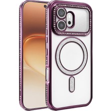 Zenviaa Huawei Honor 600 Joke Simli Magneticsafe Kılıf - Derin Mor ZENVIAA365423