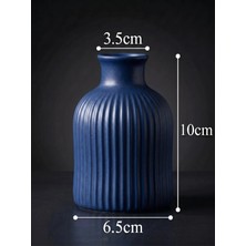 Canseb Elegance (Mermer Tozu Içerir) - 10CM Mini Vazo - Gece Mavisi - El Boyaması Işçilik - Elegance Seri