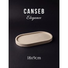Canseb Elegance 18X9CM - Antik Bej - Dekoratif Tepsi - El Boyaması Işçilik - Premıum