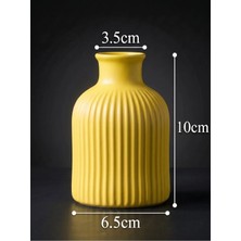 Canseb Elegance (Mermer Tozu Içerir) - 10CM Mini Vazo - Limon Sarısı - El Boyaması Işçilik - Elegance Seri