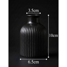 Canseb Elegance (Mermer Tozu Içerir) - 10CM Mini Vazo - Parlak Siyah - El Boyaması Işçilik - Elegance Seri