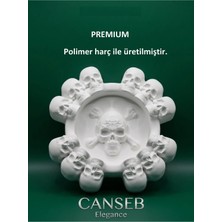 Canseb Elegance 11CM Kuru Kafa Küllük Dekoratif Obje - Gotik Tarzı - Rock - Skull
