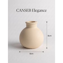 Canseb Elegance Premium - Antik Bej - Minik Tombul Vazo - 8X8CM - El Boyaması Işçilik