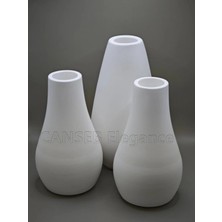 Canseb Elegance Taş Tozu Beton 15CM / 13CM / 13CM | Üçlü Takım Vazo - Premıum