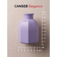 Canseb Elegance 9x6.5cm - Lavanta - Sekizgen Mini Vazo - El Boyaması Işçilik - 9cm Mini Vazo