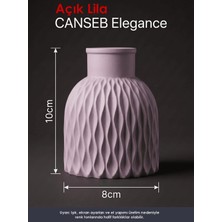 Canseb Elegance Premium - Lila - Dalgalı Dekoratif Vazo - 10X8CM - El Boyaması Işçilik