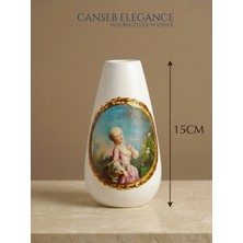 Canseb Elegance Viktorya Tarzı - Klasik Tablo Baskılı - Dekoratif Vazo