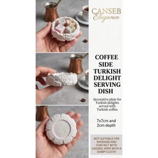Canseb Elegance Beton - 7X7CM - Desenli Kahve Yanı Küçük Lokumluk Tabağı - 1 Adet