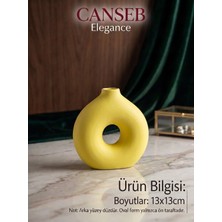 Canseb Elegance 13X13CM - Premium -Dekoratif Donut Vazo - El Boyaması Işçilik