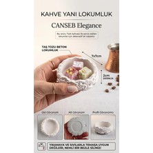 Canseb Elegance Taştozu - 7X7CM - Desenli Kahve Yanı Küçük Lokumluk Tabağı - 1 Adet