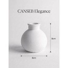 Canseb Elegance Premium - Mat Beyaz - Minik Tombul Vazo - 8X8CM - El Boyaması Işçilik