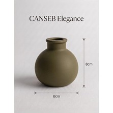 Canseb Elegance Premium - Haki - Minik Tombul Vazo - 8X8CM - El Boyaması Işçilik