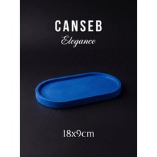 Canseb Elegance 18X9CM - Kraliyet Mavisi - Dekoratif Tepsi - El Boyaması Işçilik - Premıum