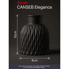Canseb Elegance Premium - Siyah - Dalgalı Dekoratif Vazo - 10X8CM - El Boyaması Işçilik