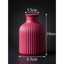 Canseb Elegance (Mermer Tozu Içerir) - 10CM Mini Vazo - Fuşya - El Boyaması Işçilik - Elegance Seri