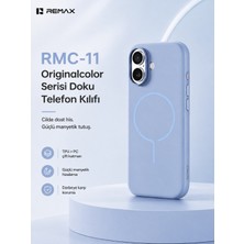 Remax Originalcolor Apple iPhone 17 Magsafe Uyumlu Metal Tuşlu Premium Kılıf Rmc-11 Mavi