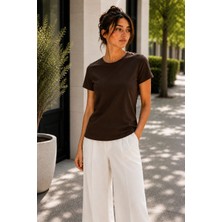 Hayalet Kadın Bisiklet Yaka Kısa Kollu T-Shirt Ultra Soft Basic Bluz