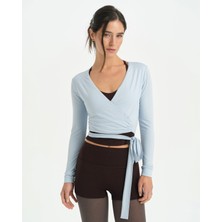 Ayma Active Bebek Mavisi Anvelop Wrap Crop
