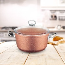 Güral Porselen GÜRAL ÇELİK Ametis 24 Cm Granit Derin Tencere - Tiramisu