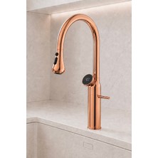 Oxy Aqua Rose - Dijital Sıcaklık Göstergeli Spiralli Rose Gold Mutfak Bataryası