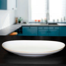 Güral Porselen Elips 2 Adet 25 cm Bone Kayık Tabak - Gold