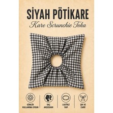 Hophera Pötikare Kare Scrunchie Toka Güçlü Lastikli Saç Tokası