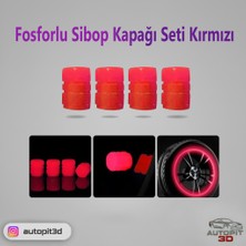 AutoPit 3D Fosforlu Subap Kapağı Seti (Kırmızı)