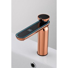 Oxy Aqua Rose - Dijital Sıcaklık Göstergeli Rose Gold Banyo Bataryası