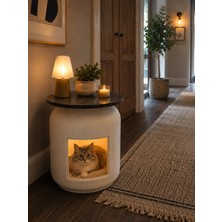 Kastasaksı 43X55CM Plastik Beyaz Kedi Evi Tuvaleti Sehpa