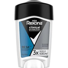 Rexona Men Clinical Protection Erkek Stick Deodorant Clean Scent 3x Güçlü Koruma 45 ml