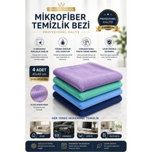 Single ( 4 Adet ) 40:40 cm Mikrofiber Genel Temizlik Bezi Koku Yapmaz Iz Bırakmaz