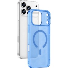 Eco Port Newface Apple Iphone 18 Pro Combo Sert Şeffaf Magsafe Kapak - Açık Mavi