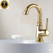 OEM Banyo Lavabo Bataryası Altın Dore Gold Yeni Köşeli Gövde 7 Yıl Garantili Ithal