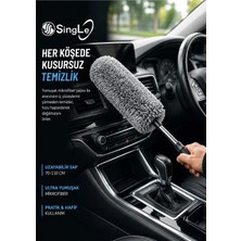 Single Oto Genel Temizlik Mikrofiber Lüx Toz Alma Mopu Teleskopik Anti Statik Toz Alıcı Temizleyici