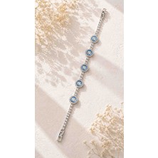 Stainless Steel Kadın Nazar Boncuklu Taşlı Bileklik