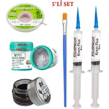 MHM Best Krem Lehim 183°C 50GR Havya Uc Temizleyici Flux Lehim Toplama CP-1515 Lehim Emme Teli Fırça SETI01