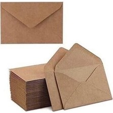 Kraft Zarf, 12X16 Cm, 100 Adet, Kahverengi Davetiye Zarfı