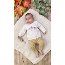 CemBebe Kız Bebek Uzun Kol Mevsimlik Çiçek Nakışlı Ikili Takım