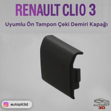 AutoPit 3D Renault Clio 3 Uyumlu Ön Tampon Çeki Demiri Kapağı