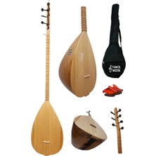 Lore Uzun Sap Bağlama Saz Mini Set (Su Geçirmez Kılıf + Mızrap) Çift Ses Çıkışlı Yeni Ba�