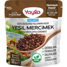 Haşlanmiş Suyu Süzülmüş Yeşil Mercimek 150 G Tekli Paket