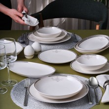 Güral Porselen ATINA-65781 Bantlı 54 Parça 12 Kişilik Porselen Yemek Takımı