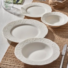 Güral Porselen Güral Carmına 24 Parça 6 Kişilik Bone Yemek Takımı