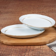 GÜRAL PORSELEN SOPRANO 2 ADET 25 cm GOLD KAYIK TABAK