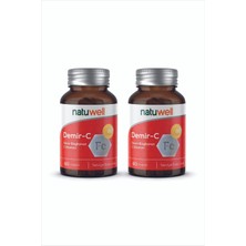 2'li Natuwell Demir-C (Demir Bisglisinat + C Vitamini) 60 Kapsül