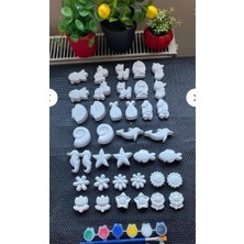 38 Adet (3d) Hayvanlar ve Çiçekler Taş Boyama Figür Çocuk Gelişimi Etkinlik Taş Boyama Seti